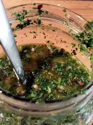 Sauce within glass photo